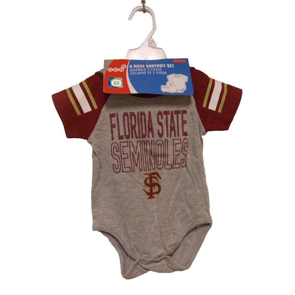 NCAA Florida State Seminoles Bodysuit Bib Bootie Set Size 9-12M by Outer Stuff